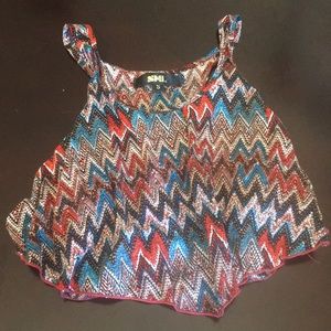 Printer Crop Tank Top